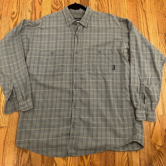 Vintage Patagonia Mens Organic Cotton Plaid Button Down Collared Long Sleeves - Picture 3 of 7
